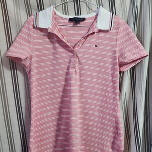 Tommy Hilfiger Pink Striped Women's Polo Shirt